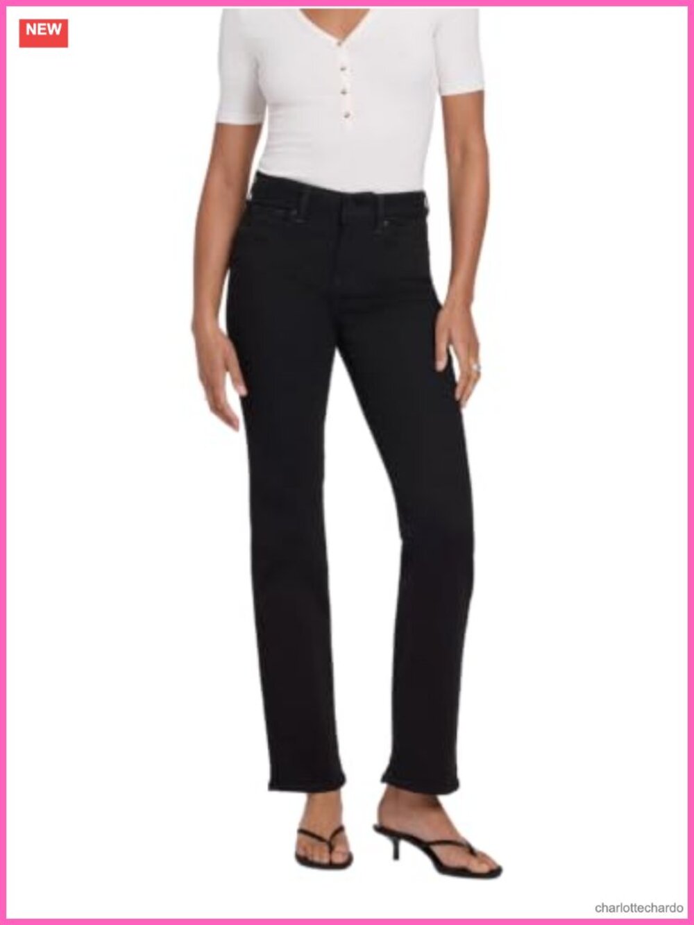 Straight Leg Jeans with Tummy Control and Stretch Denim